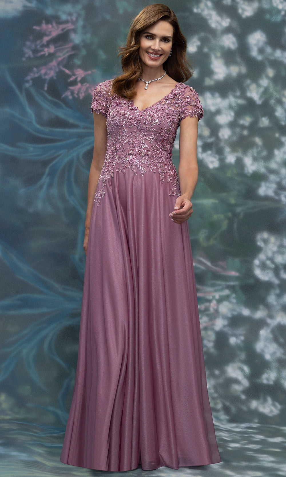 mgny dresses MGNY By Mori Lee 2070023 - Long Chiffon A-line Dress