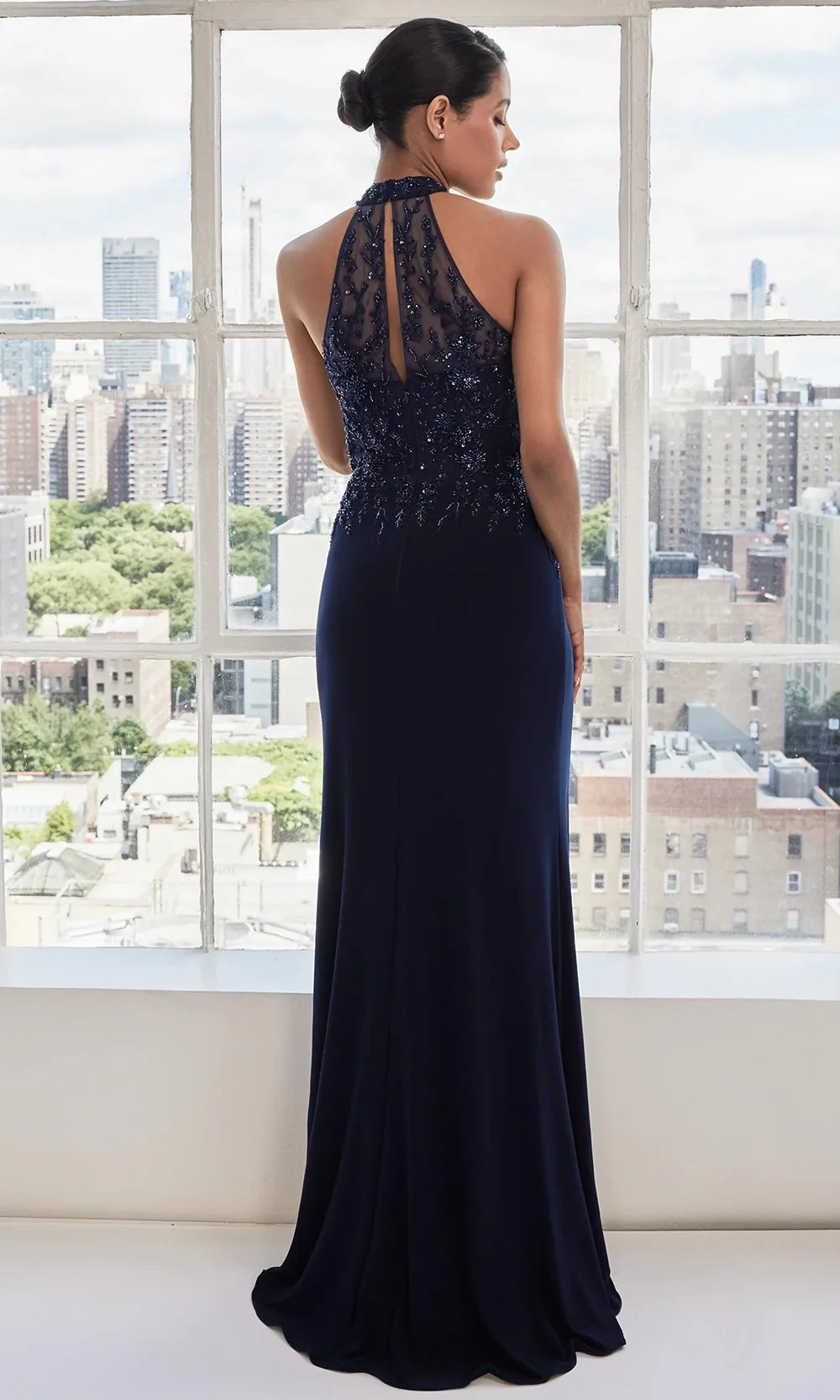 MGNY By Mori Lee 73109 - Keyhole Jersey Sheath Gown Mother of the Bride Dresses