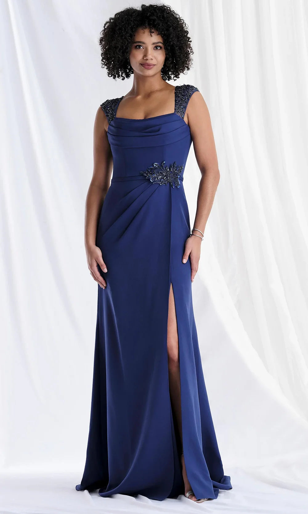 MGNY By Mori Lee 73179 - Cowl Neck Scuba Knit Evening Gown Mother of the Bride Dresses