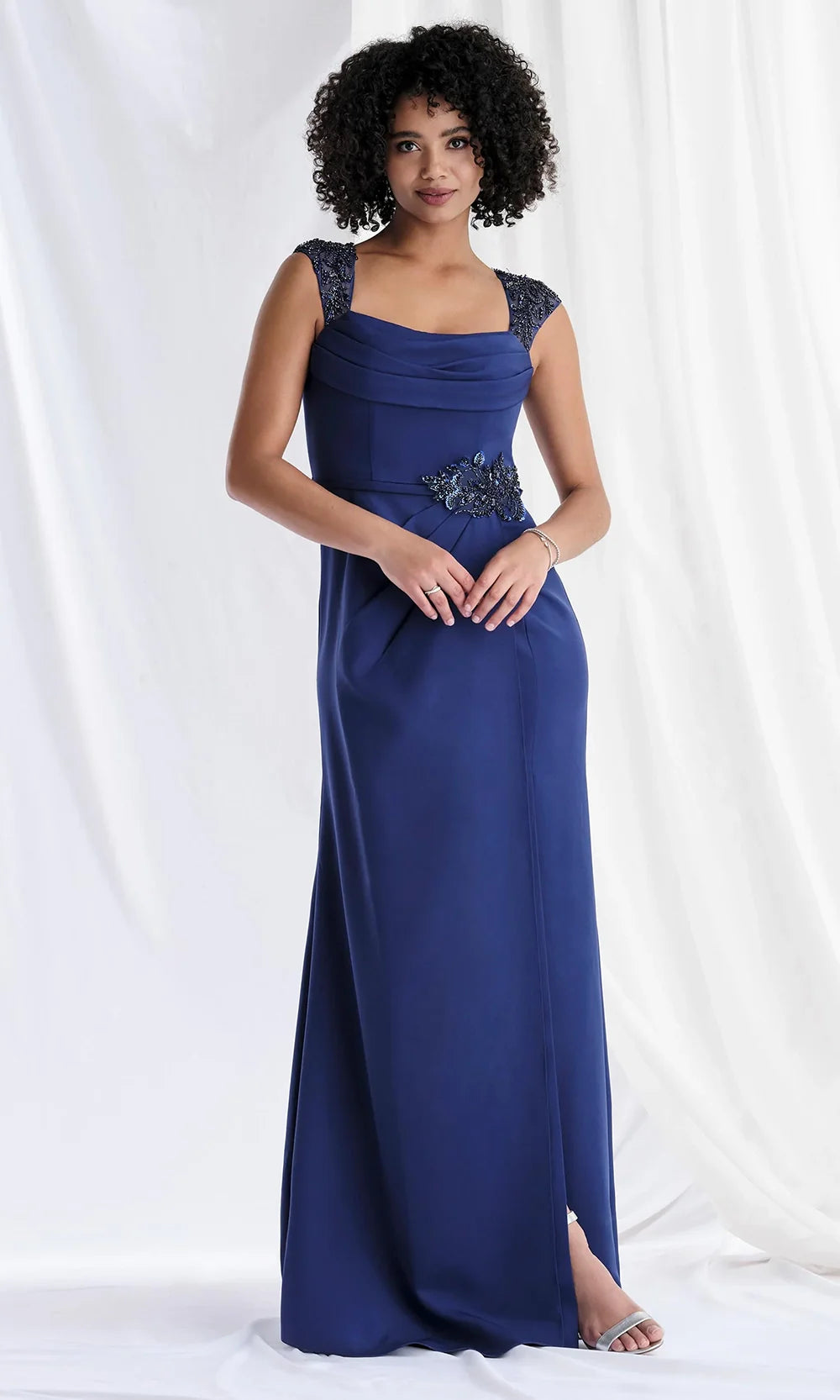 MGNY By Mori Lee 73179 - Cowl Neck Scuba Knit Evening Gown Mother of the Bride Dresses