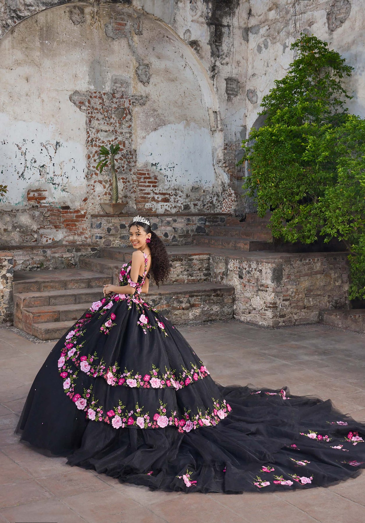 Vizcaya by Mori Lee 89545 - Lace-Up Back Floral Quinceanera Gown Ball Gowns