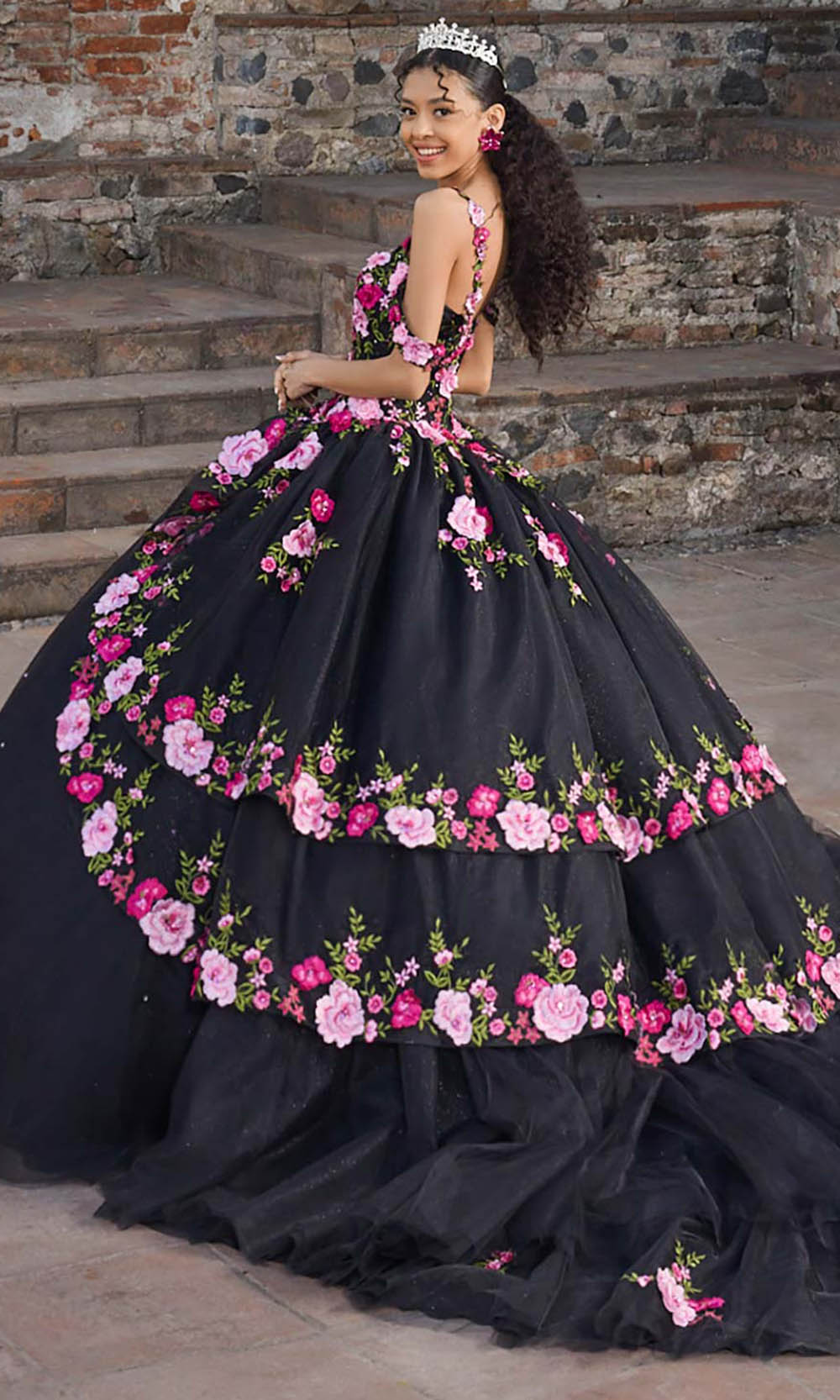 Vizcaya by Mori Lee 89545 - Lace-Up Back Floral Quinceanera Gown Ball Gowns