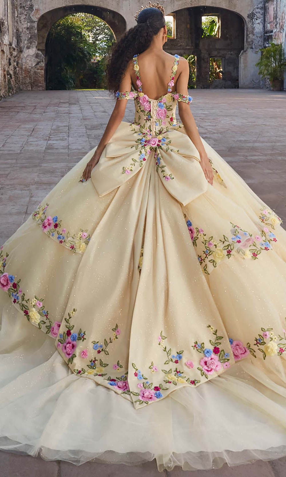 Vizcaya by Mori Lee 89545 - Lace-Up Back Floral Quinceanera Gown Ball Gowns