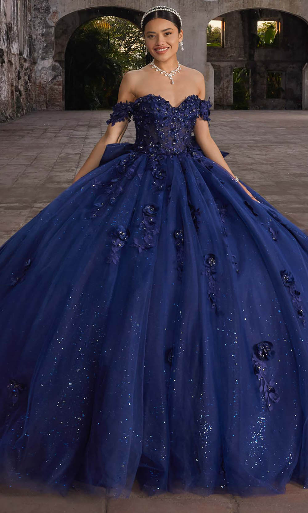 Vizcaya by Mori Lee 89546 - Sweetheart Oversized Bow Floral Ballgown Ball Gowns