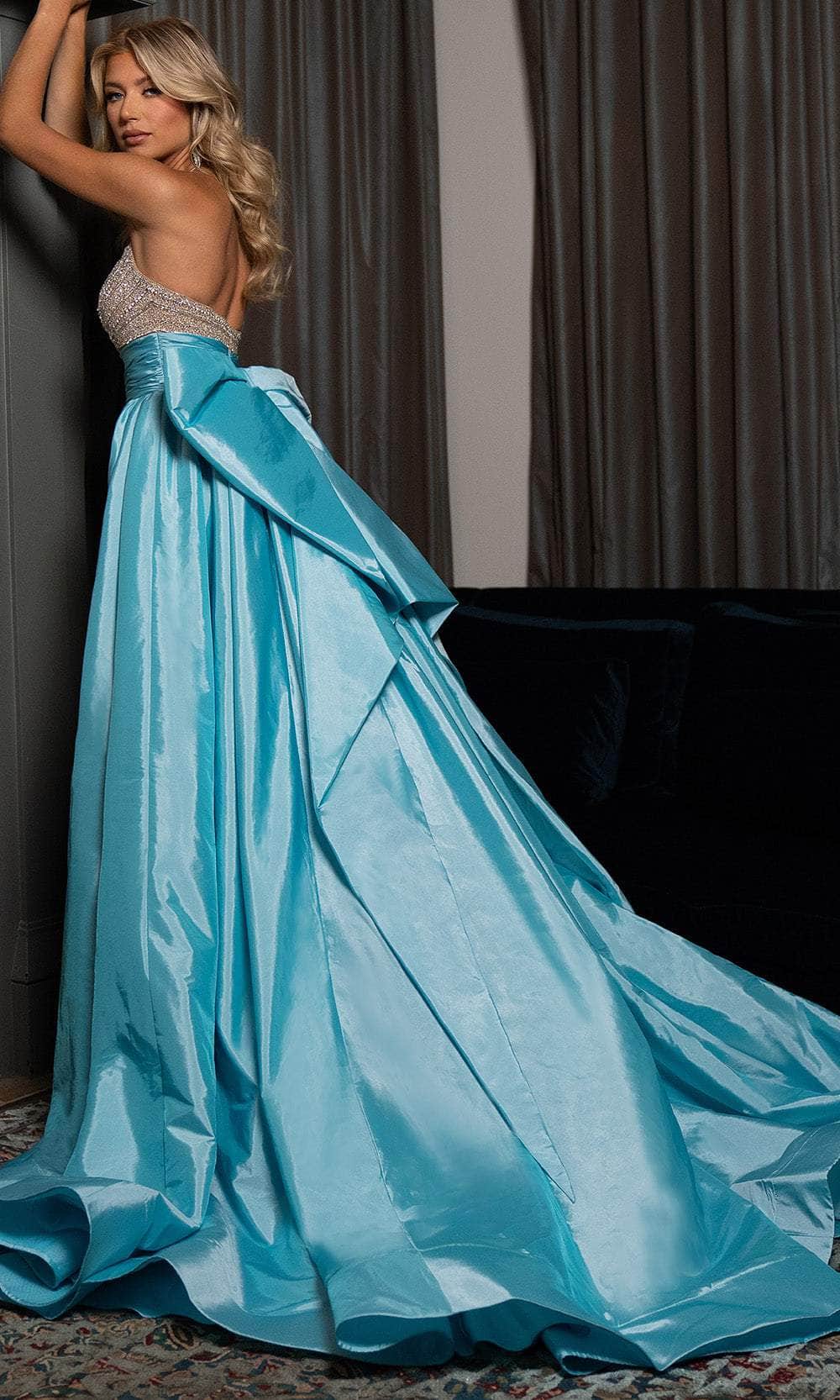 Rachel Allan 50330 - Beaded Sheath Gown with Taffeta Overskirt Pageant Dresses