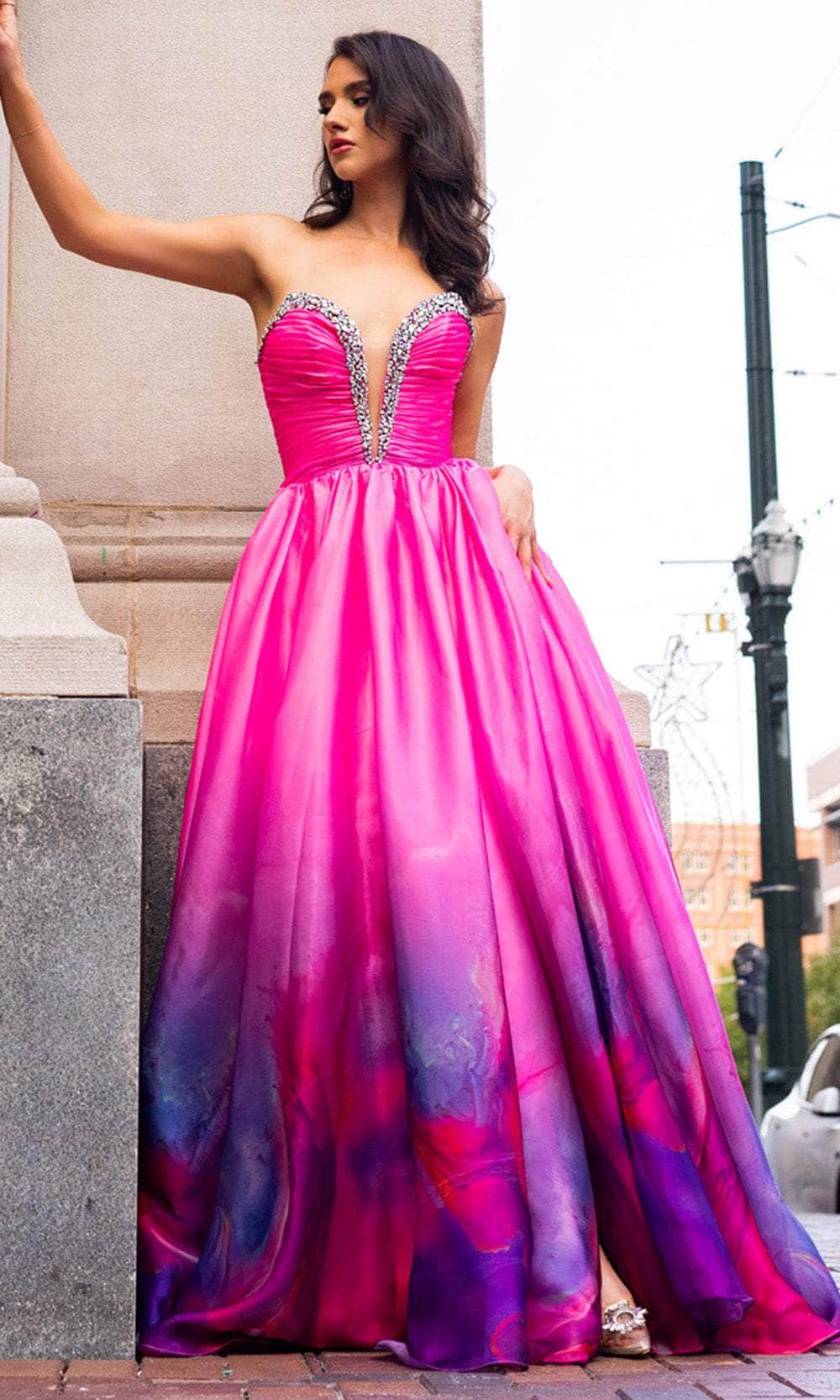 Rachel Allan 70727 - Flowing A-line Gown with Ruched Bodice Special Occasion Dress