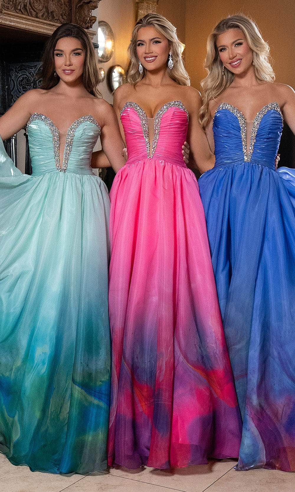 Rachel Allan 70727 - Flowing A-line Gown with Ruched Bodice Special Occasion Dress