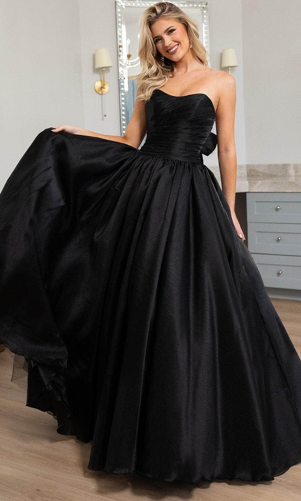 Rachel Allan 70768 - Long Shimmer Organza A-line Dress
