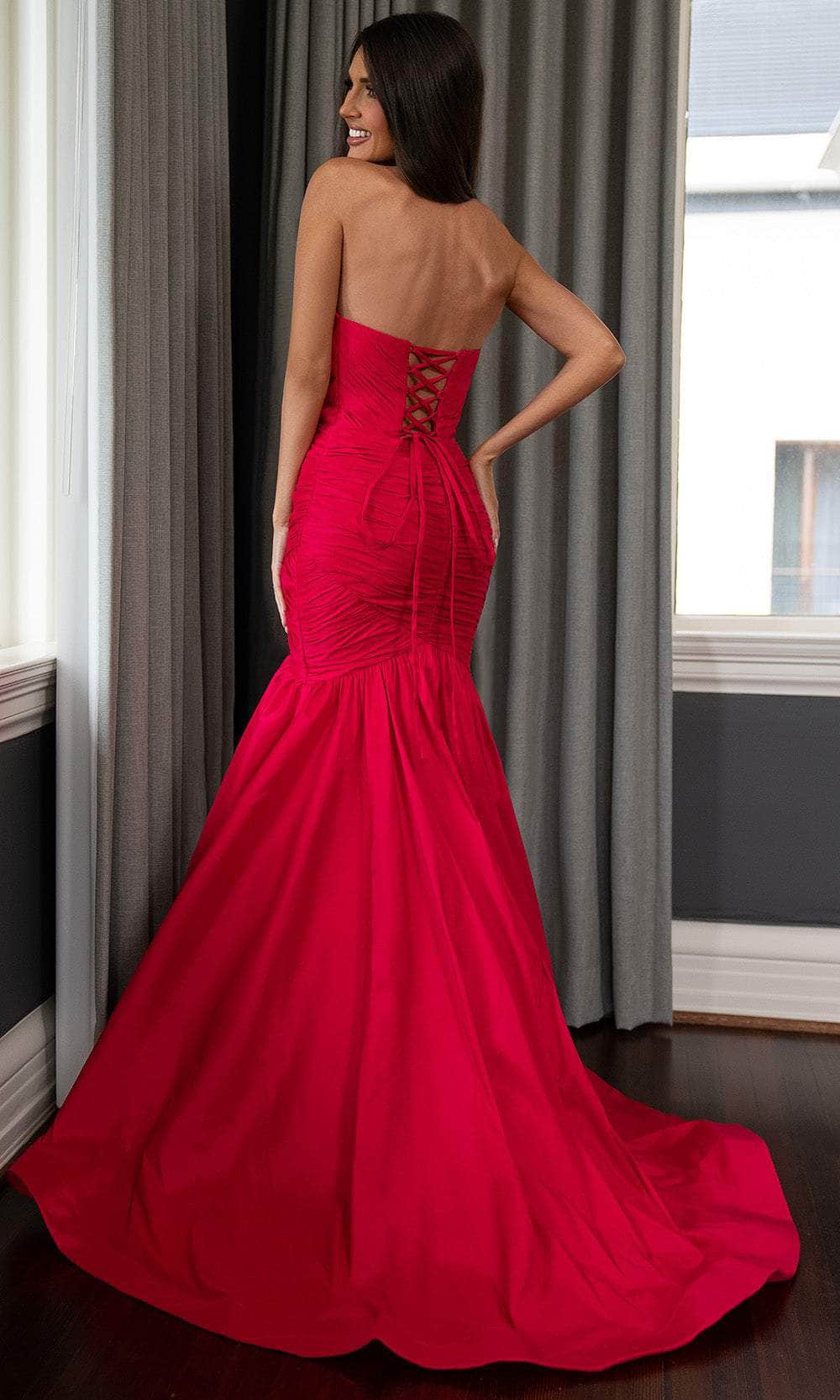 Rachel Allan 70792 - Ruched Bodice Taffeta Strapless Gown Prom Dresses