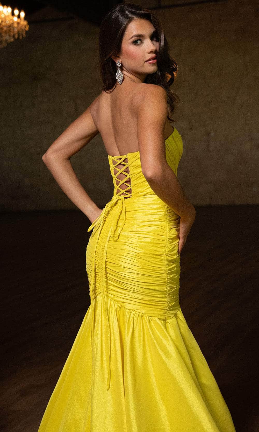 Rachel Allan 70792 - Ruched Bodice Taffeta Strapless Gown Prom Dresses