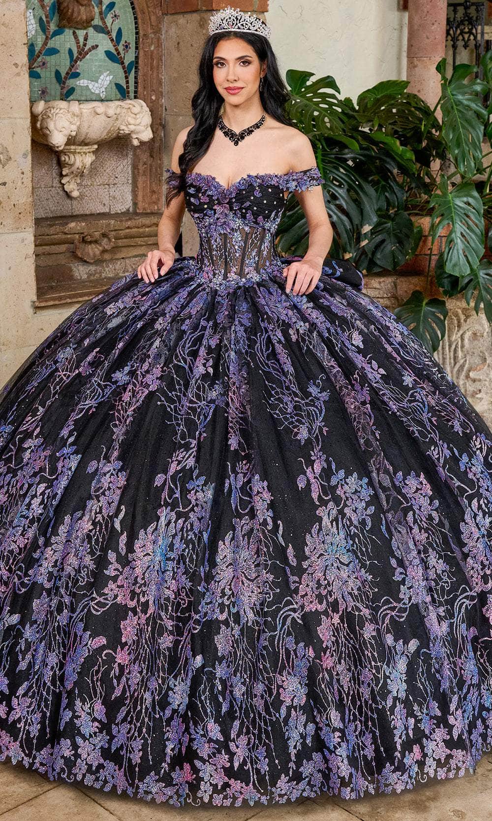Rachel Allan Bridal RQ1146 - Long Glitter Tulle, Tulle, Applique, 3D Flowers, Beading Ballgown - Sweetheart, Cap Sleeve, Illusion Corset, 3D Floral Appliques, Sequin, Beaded, V-Back, Bow Accent, Sweep Train ADASA Rachel Allan Bridal RQ1146 - Long Glitter Tulle, Tulle, Applique, 3D Flowers, Beading Ballgown - Sweetheart, Cap Sleeve, Illusion Corset, 3D Floral Appliques, Sequin, Beaded, V-Back, Bow Accent, Sweep Train ADASA