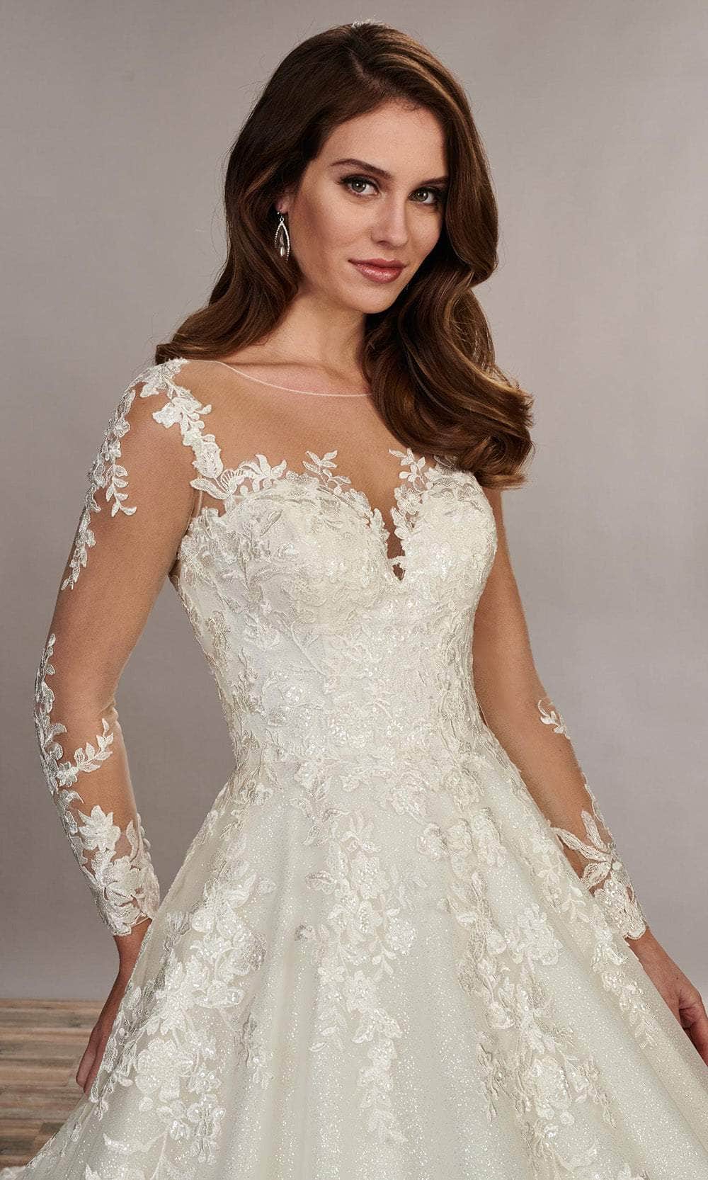 Rachel Allan MB3079 - Embroidered Illusion Neckline Wedding Gown Wedding Dresses