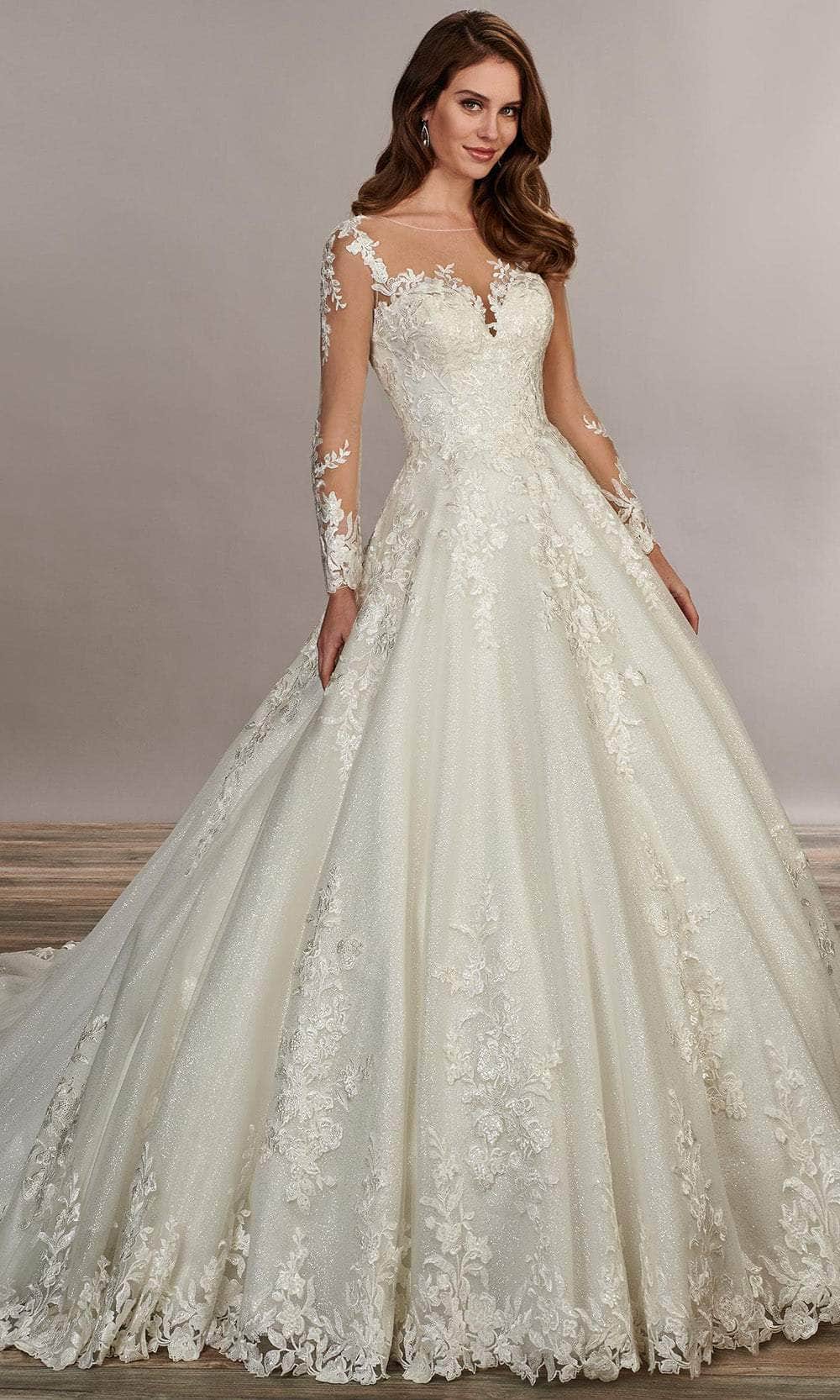 Rachel Allan MB3079 - Embroidered Illusion Neckline Wedding Gown Wedding Dresses