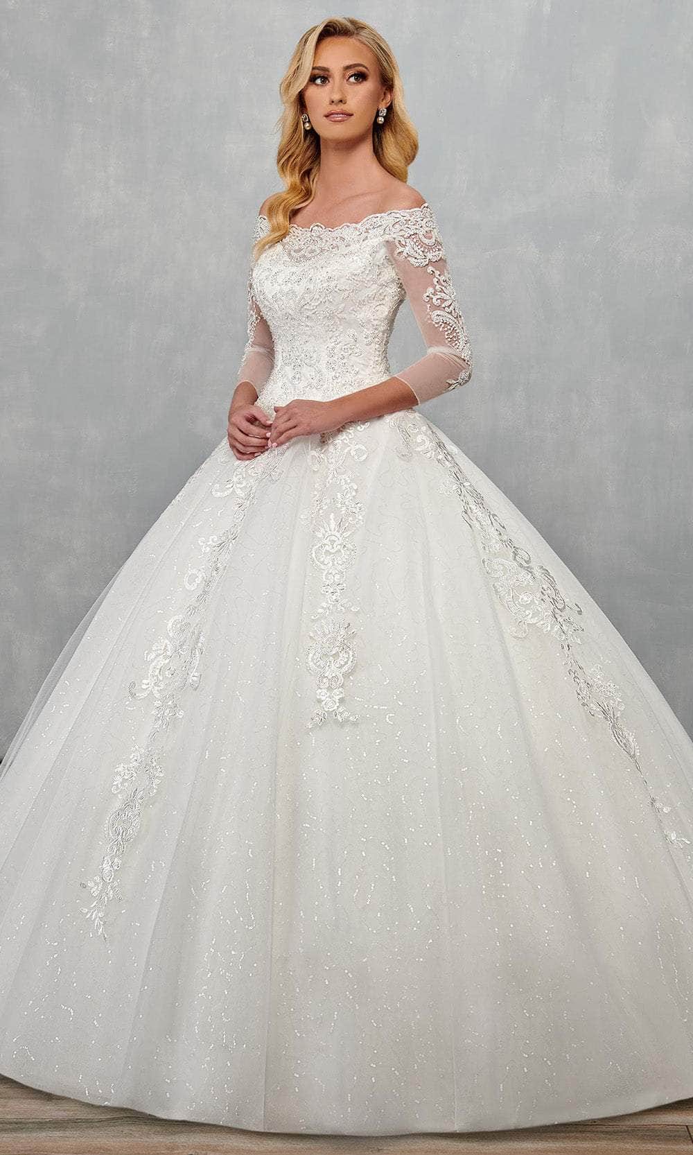 Rachel Allan MB6072 - Off-Shoulder Glitter Tulle Wedding Dress Wedding Dresses