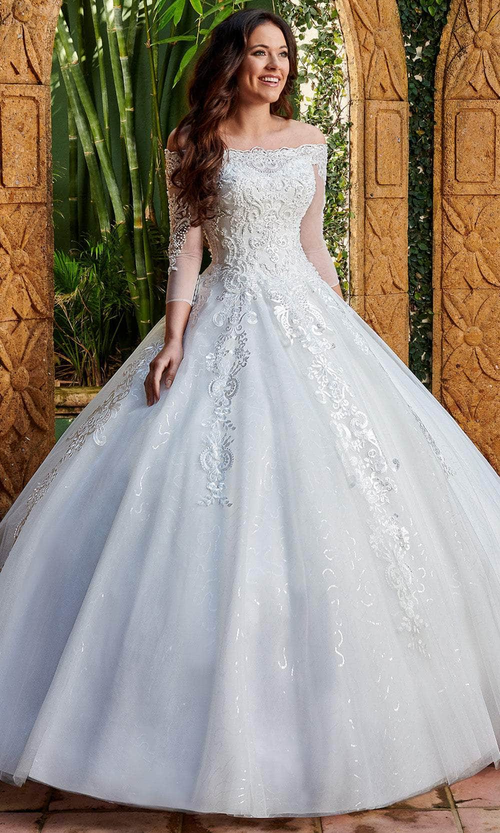 Rachel Allan MB6072 - Off-Shoulder Glitter Tulle Wedding Dress Wedding Dresses