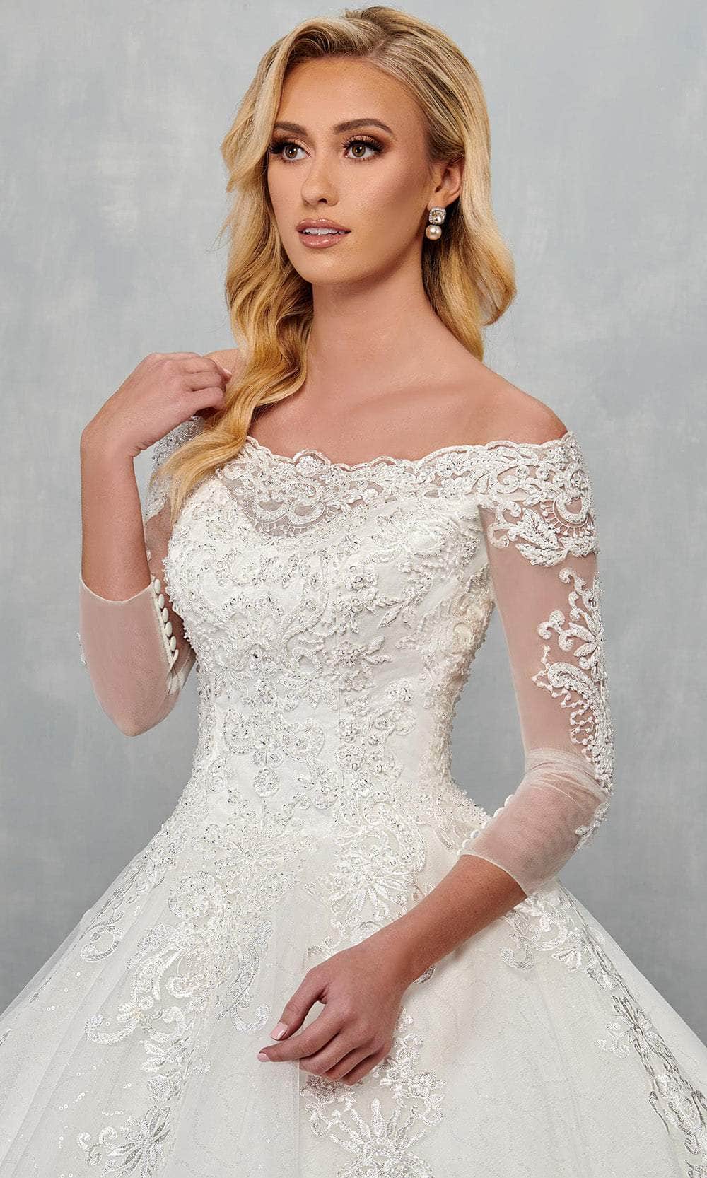 Rachel Allan MB6072 - Off-Shoulder Glitter Tulle Wedding Dress Wedding Dresses