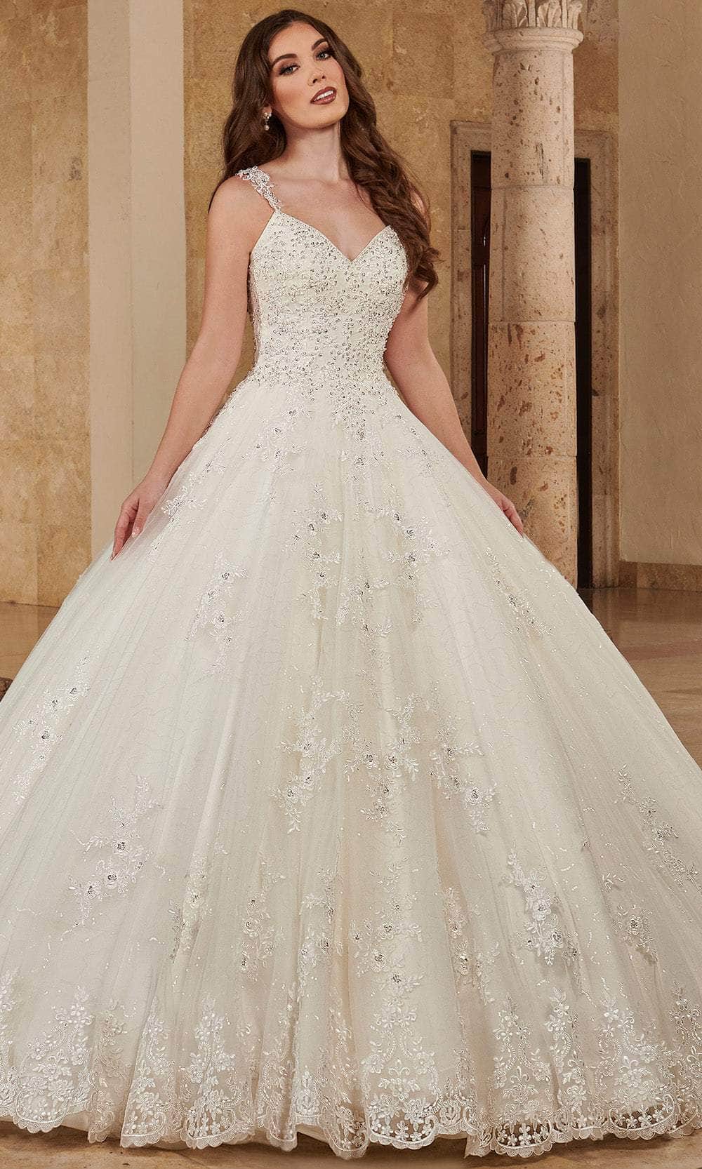 Rachel Allan MB6084 - V-Neck Organza Ball Gown with Bolero Ball Gowns