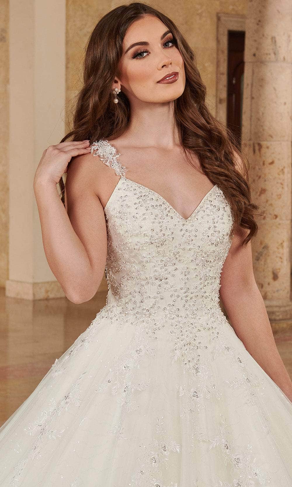 Rachel Allan MB6084 - V-Neck Organza Ball Gown with Bolero Ball Gowns