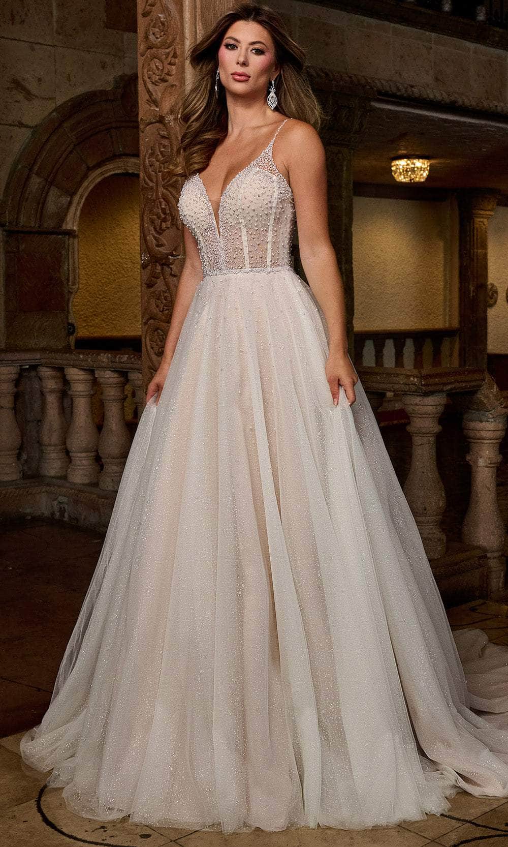 Rachel Allan RB3210 - Sleeveless Sparkling A-line Wedding Gown Bridal Dresses