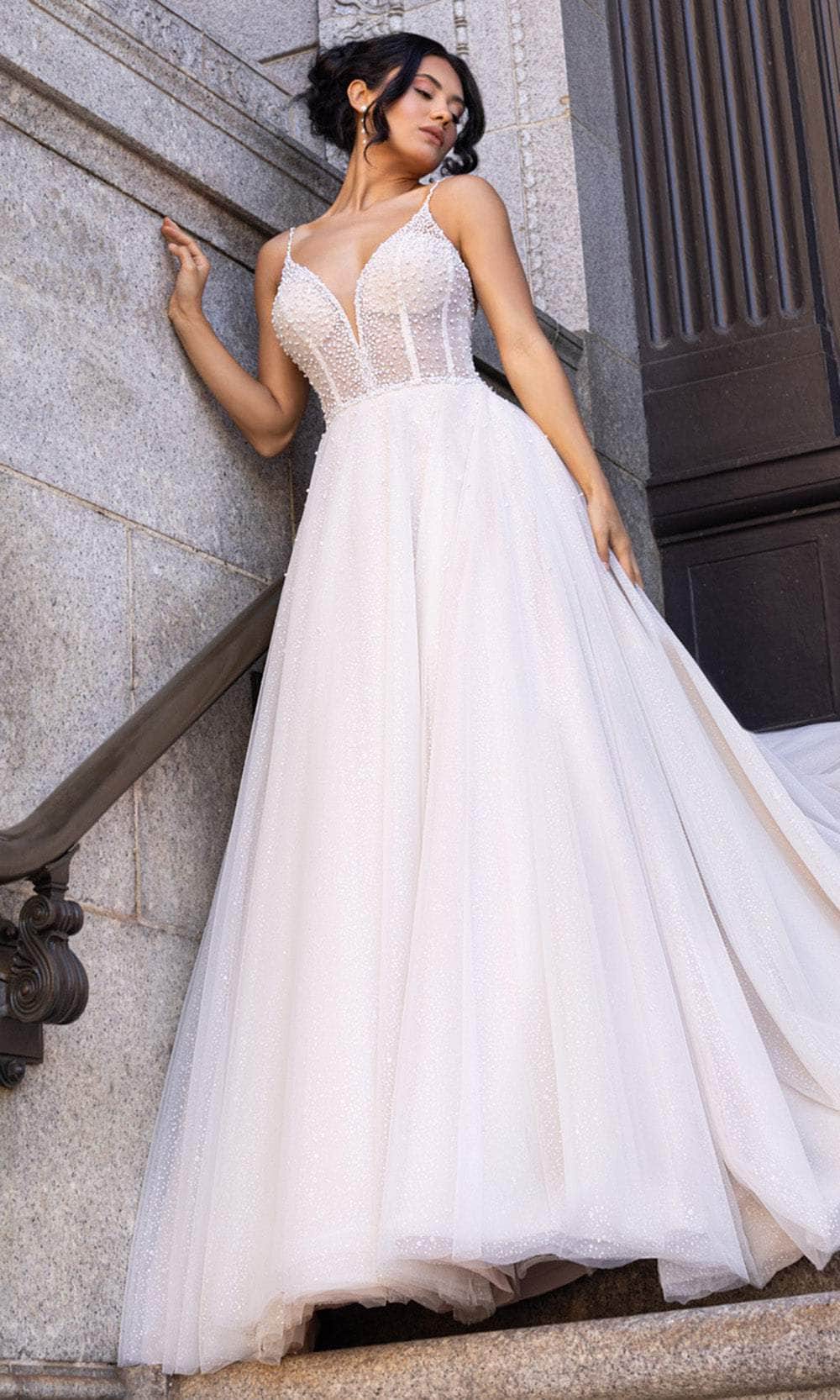 Rachel Allan RB3210 - Sleeveless Sparkling A-line Wedding Gown Bridal Dresses