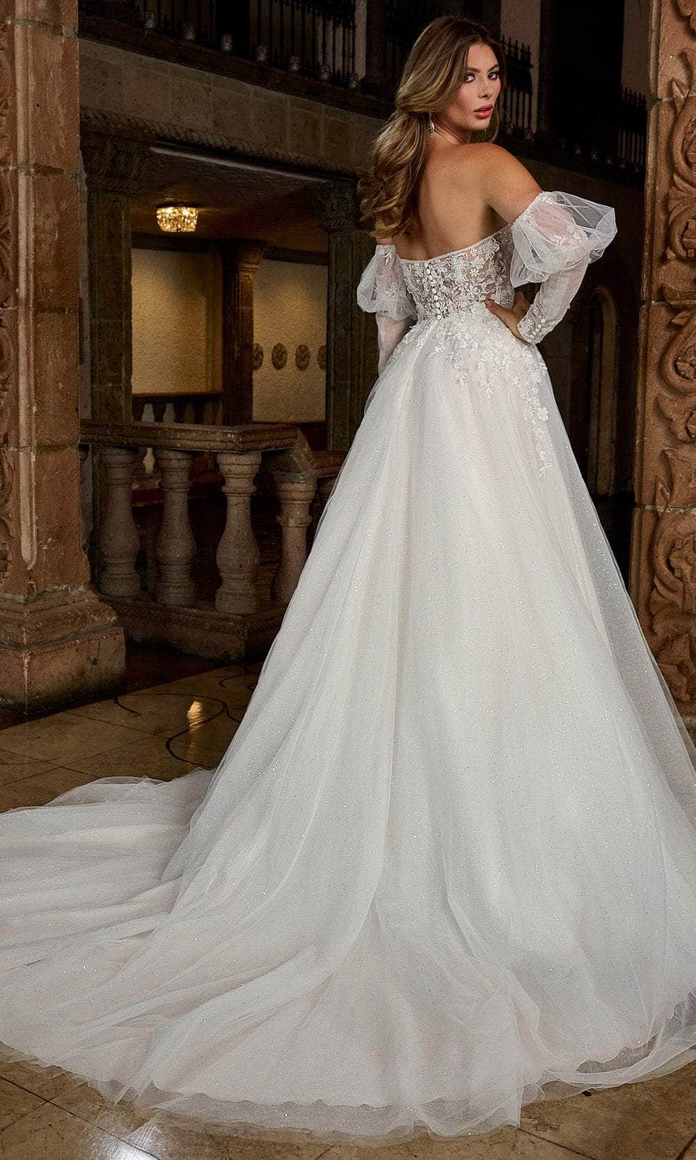 Rachel Allan RB3212 - Plunging Sweetheart Glitter Bridal Gown Bridal Dresses