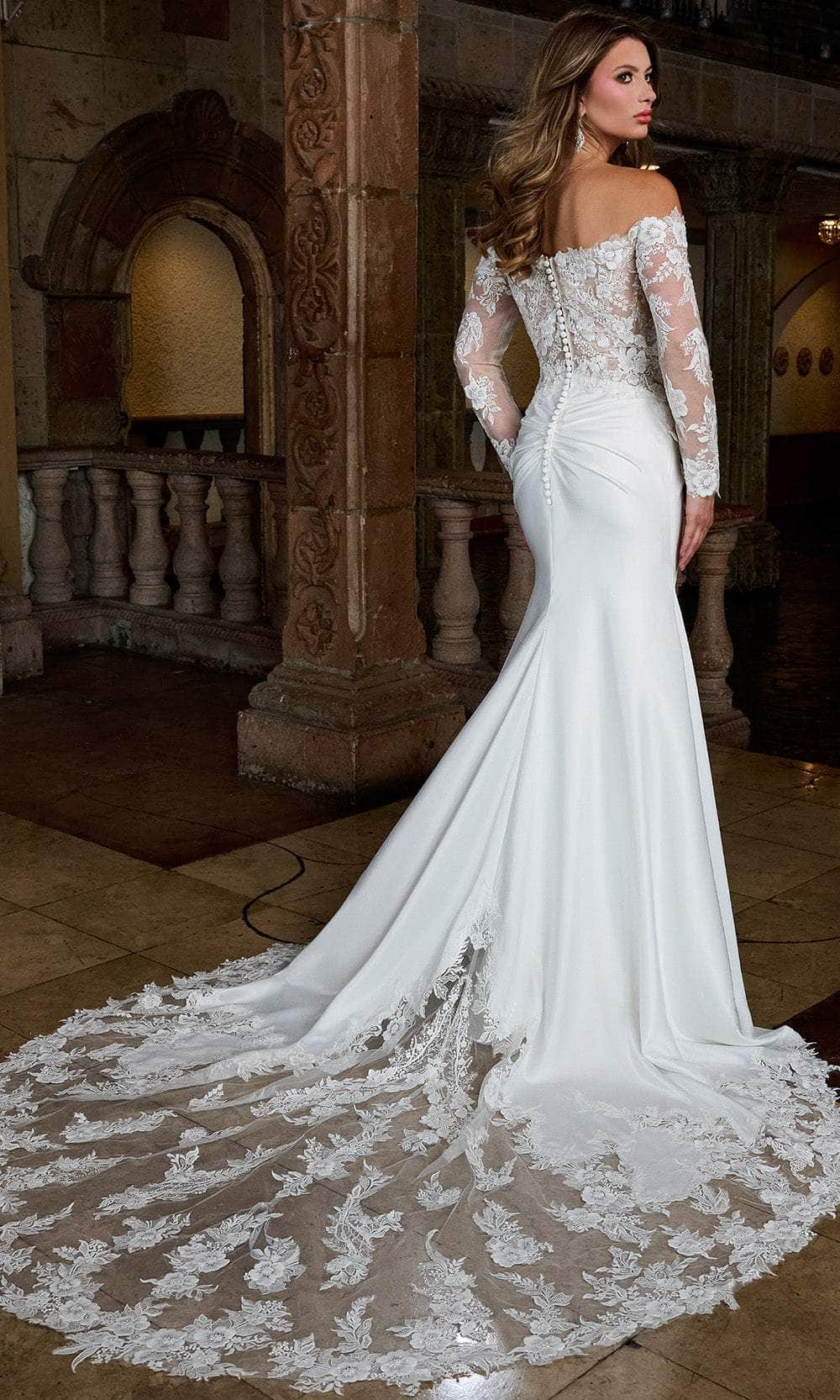 Rachel Allan RB3218 - Off Shoulder Lace Wedding Gown Wedding Dresses