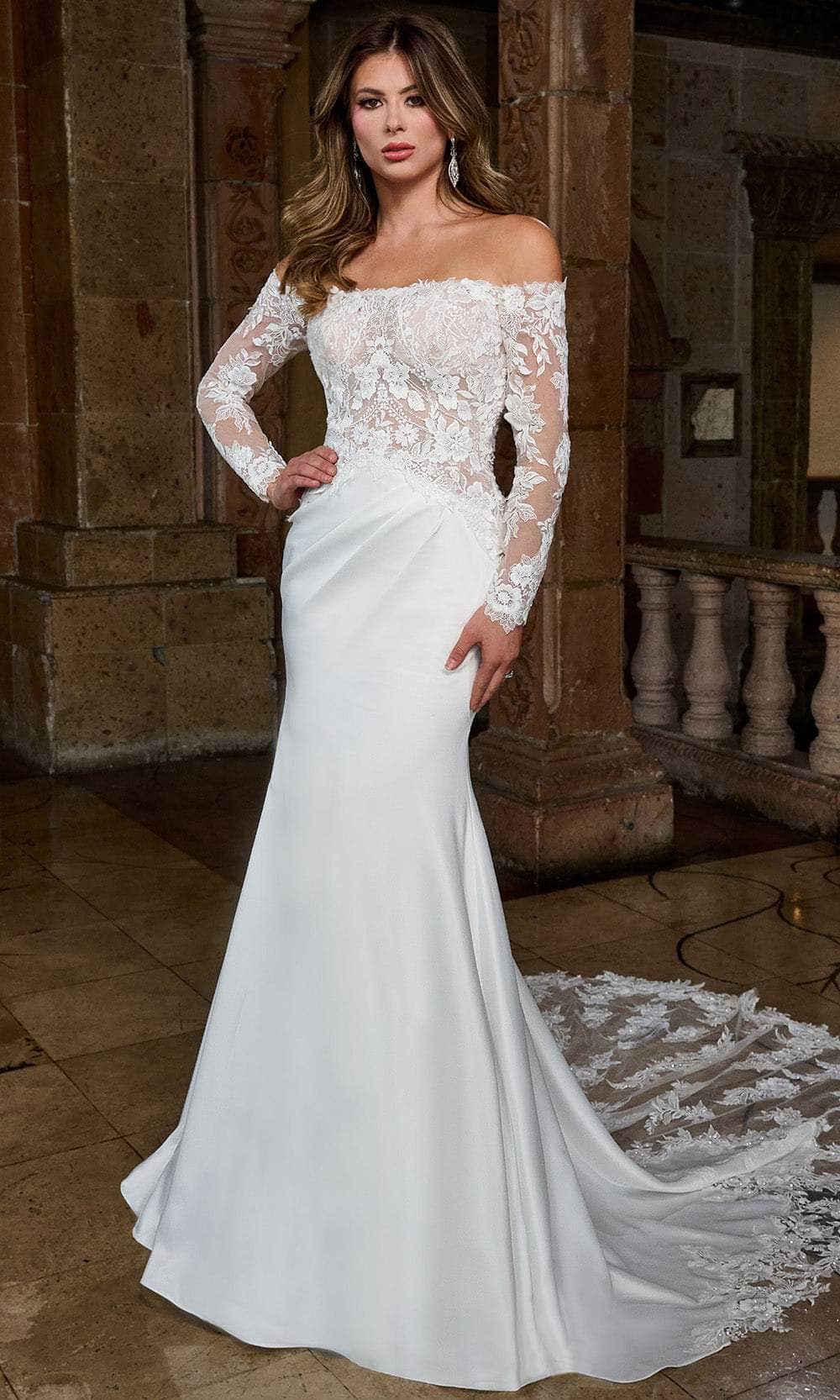 Rachel Allan RB3218 - Off Shoulder Lace Wedding Gown Wedding Dresses