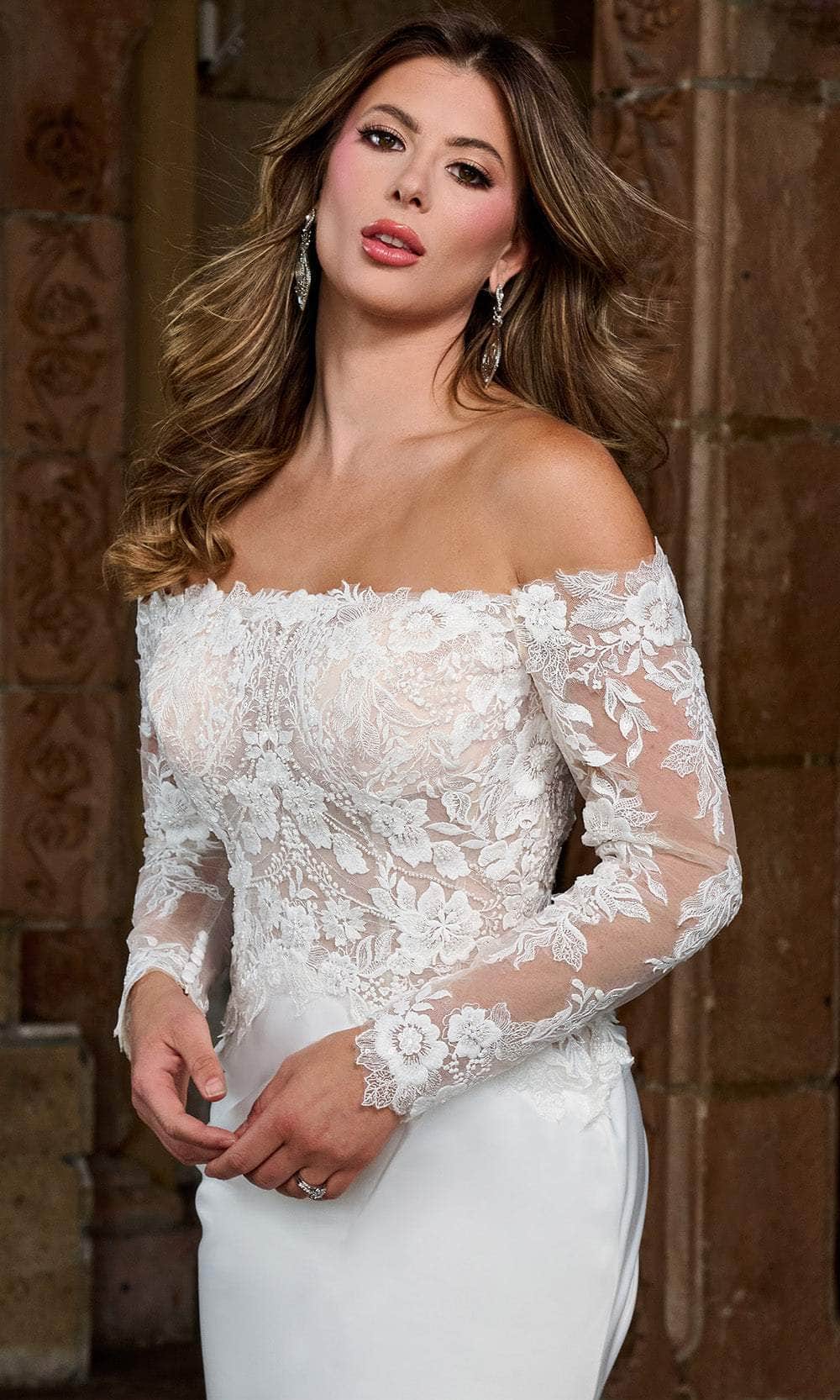 Rachel Allan RB3218 - Off Shoulder Lace Wedding Gown Wedding Dresses