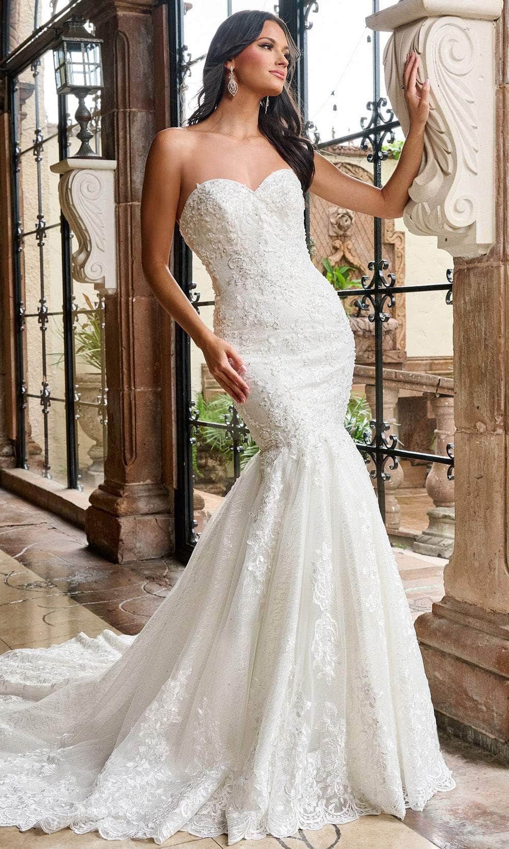 Rachel Allan RB4200 - Beaded Lace Mermaid Wedding Gown Wedding Dresses