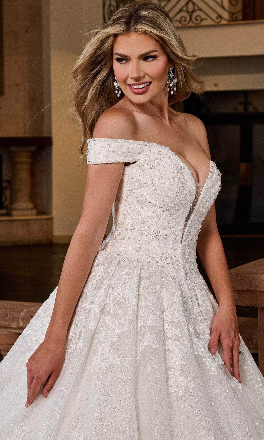 Rachel Allan RB4201 - Royal Off-Shoulder Lace Ballgown Wedding Dresses