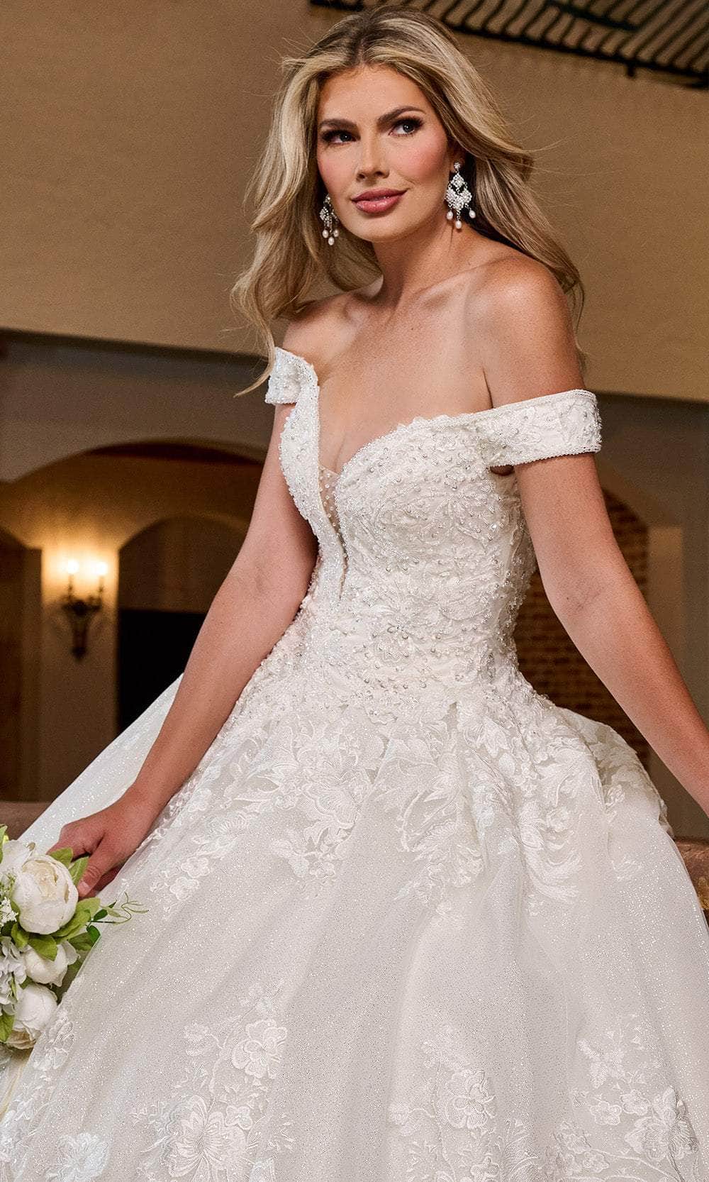 Rachel Allan RB4201 - Royal Off-Shoulder Lace Ballgown Wedding Dresses