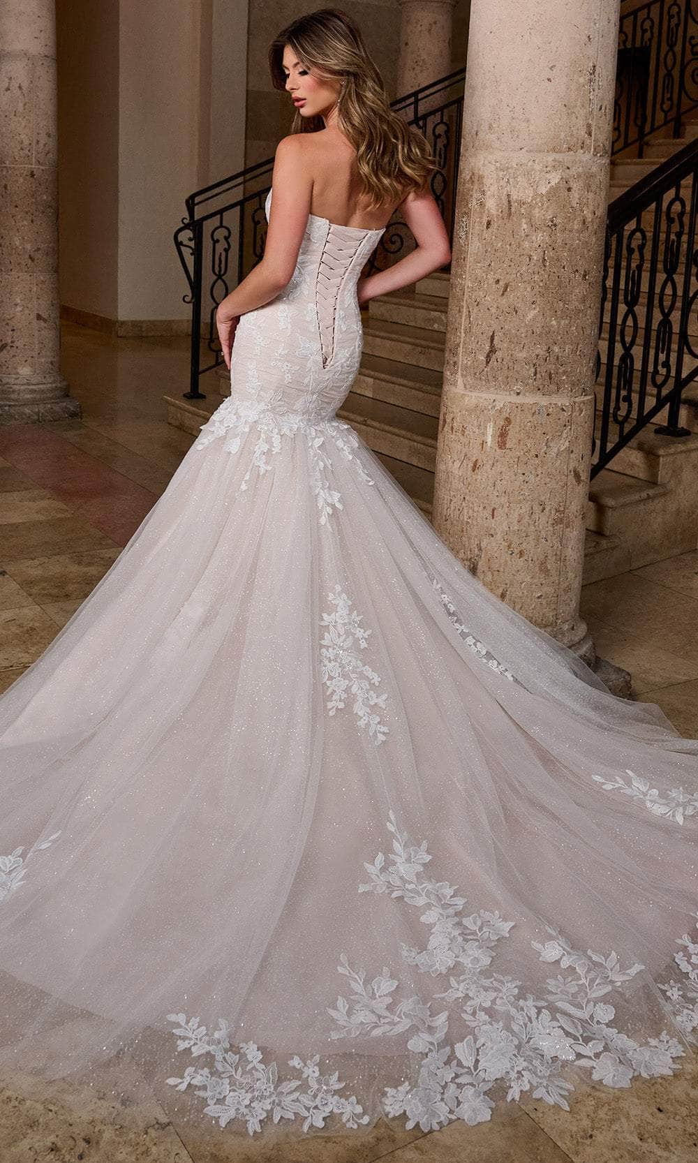 Rachel Allan RB4205 - Strapless Appliqued Wedding Gown Wedding Dresses