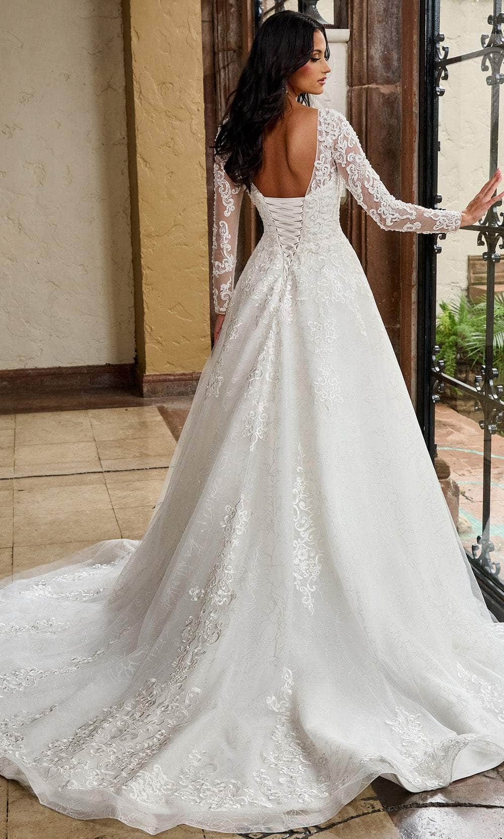 Rachel Allan RB4206 - V-Neck Lace Appliqued Bridal Gown Bridal Dresses