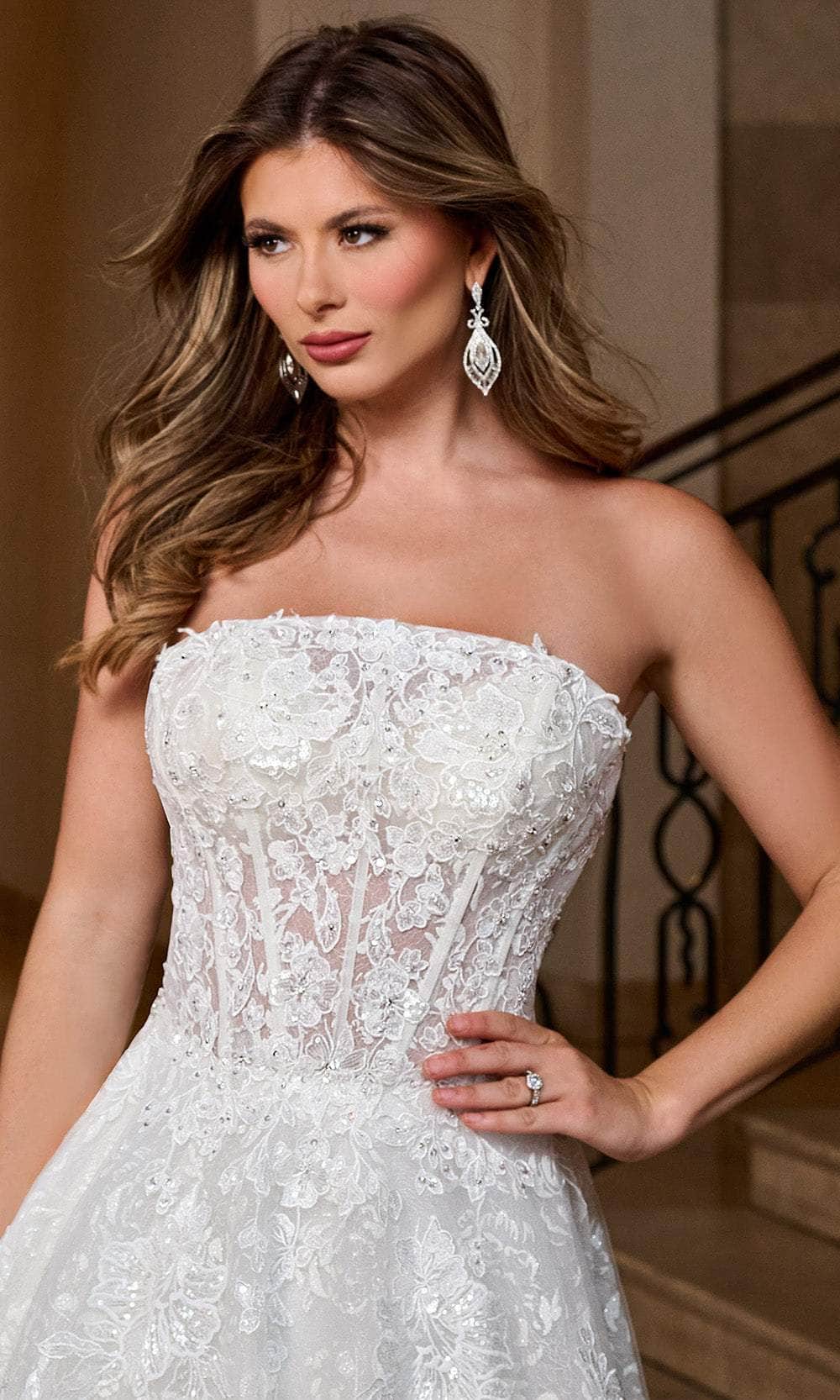 Rachel Allan RB5080 - Straight Neckline Embroidered Bridal Gown Bridal Dresses