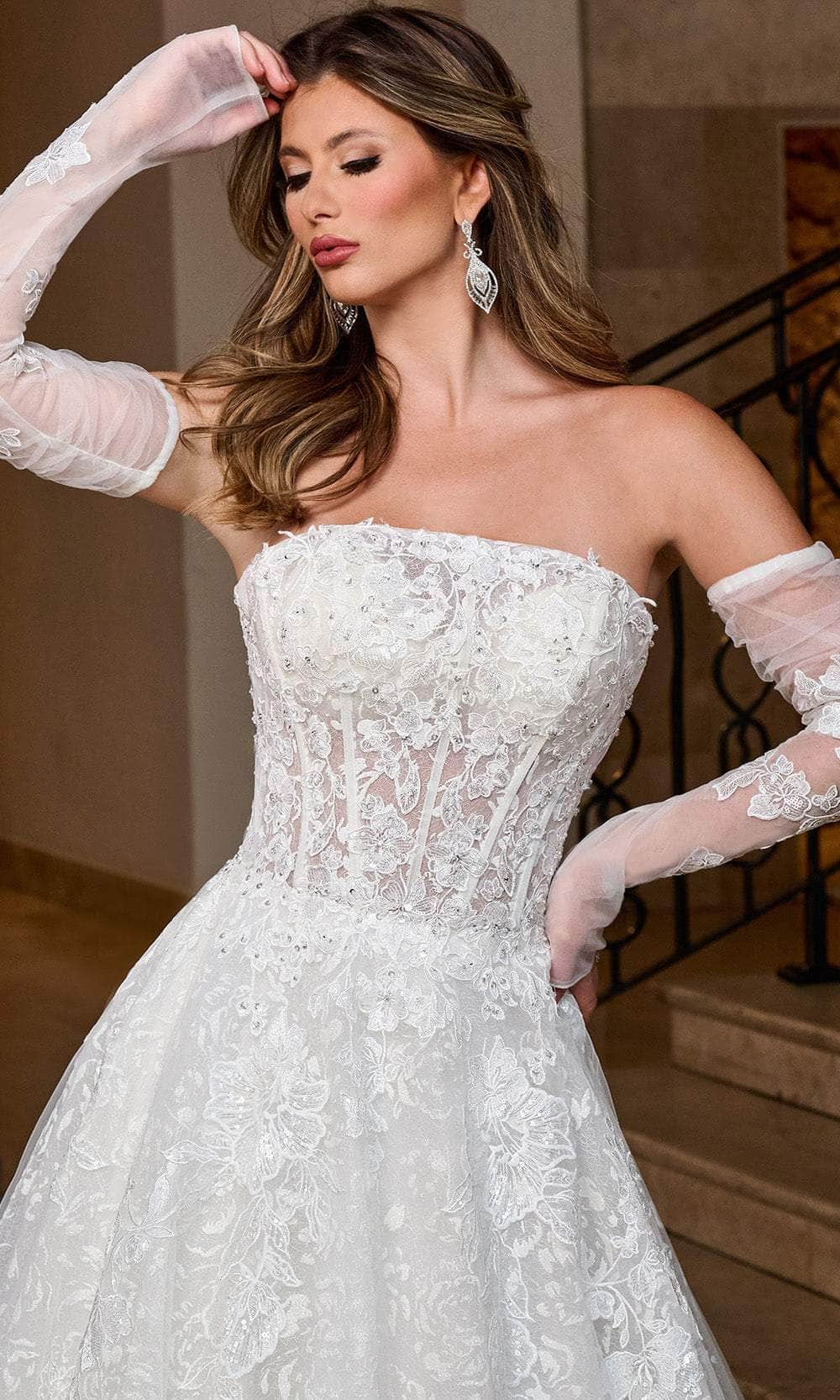 Rachel Allan RB5080 - Straight Neckline Embroidered Bridal Gown Bridal Dresses