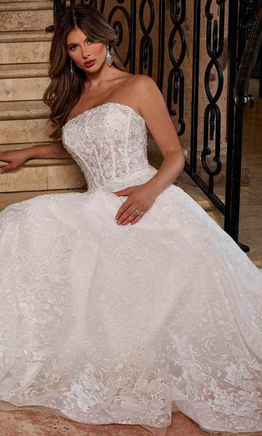 Rachel Allan RB5080 - Straight Neckline Embroidered Bridal Gown Bridal Dresses