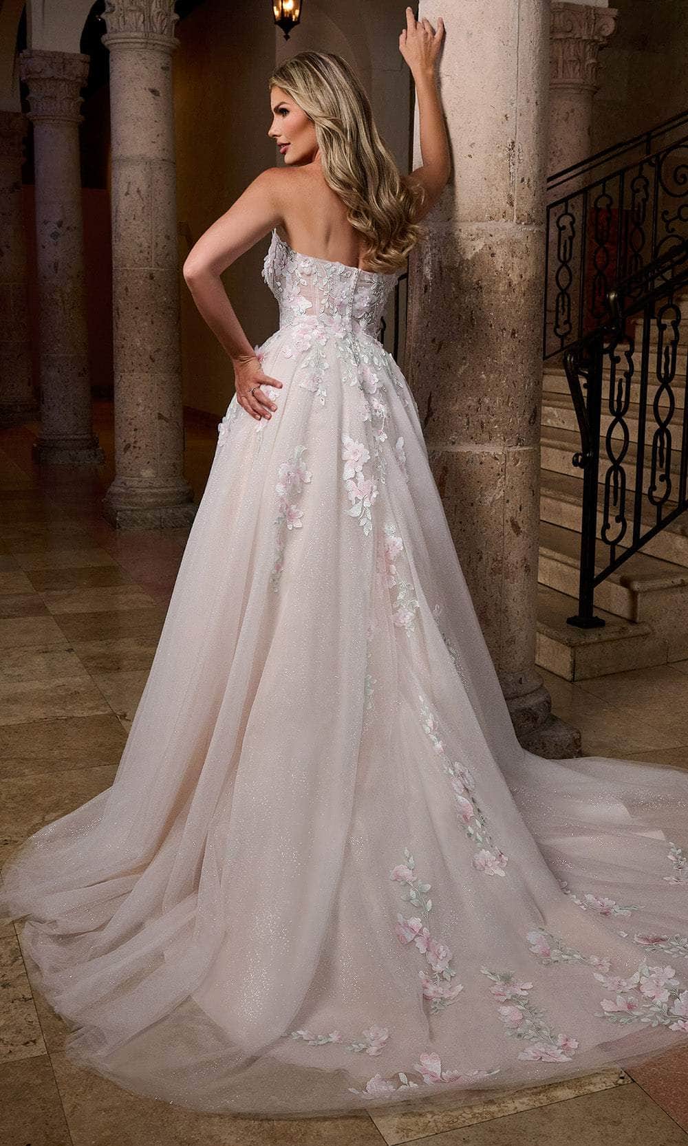 Rachel Allan RB5084 - Strapless Floral Embroidered Ballgown Wedding Dresses