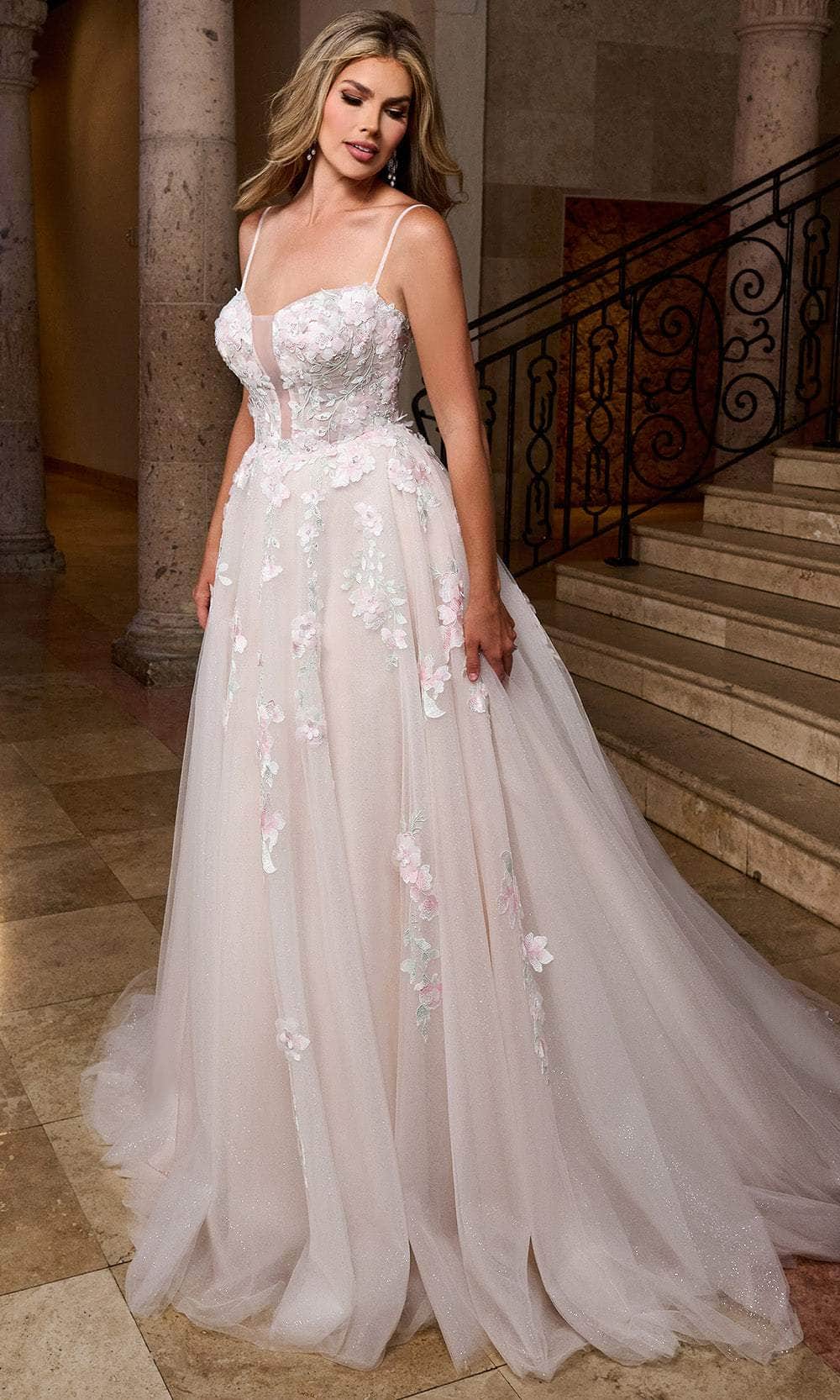 Rachel Allan RB5084 - Strapless Floral Embroidered Ballgown Wedding Dresses