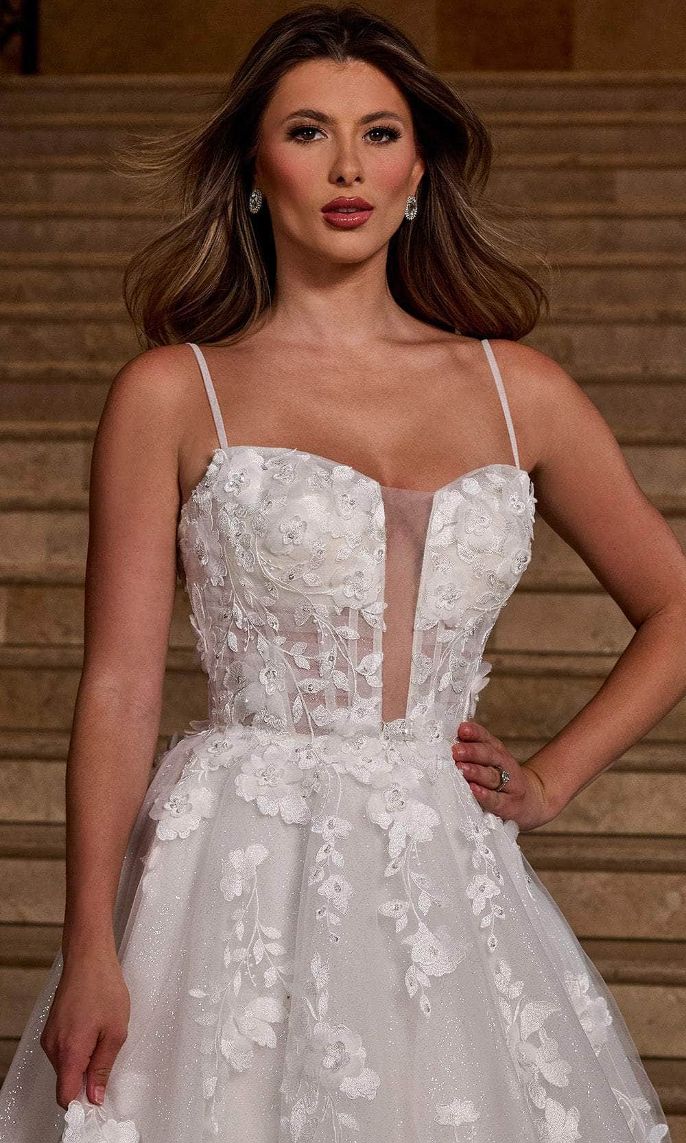 Rachel Allan RB5084 - Strapless Floral Embroidered Ballgown Wedding Dresses