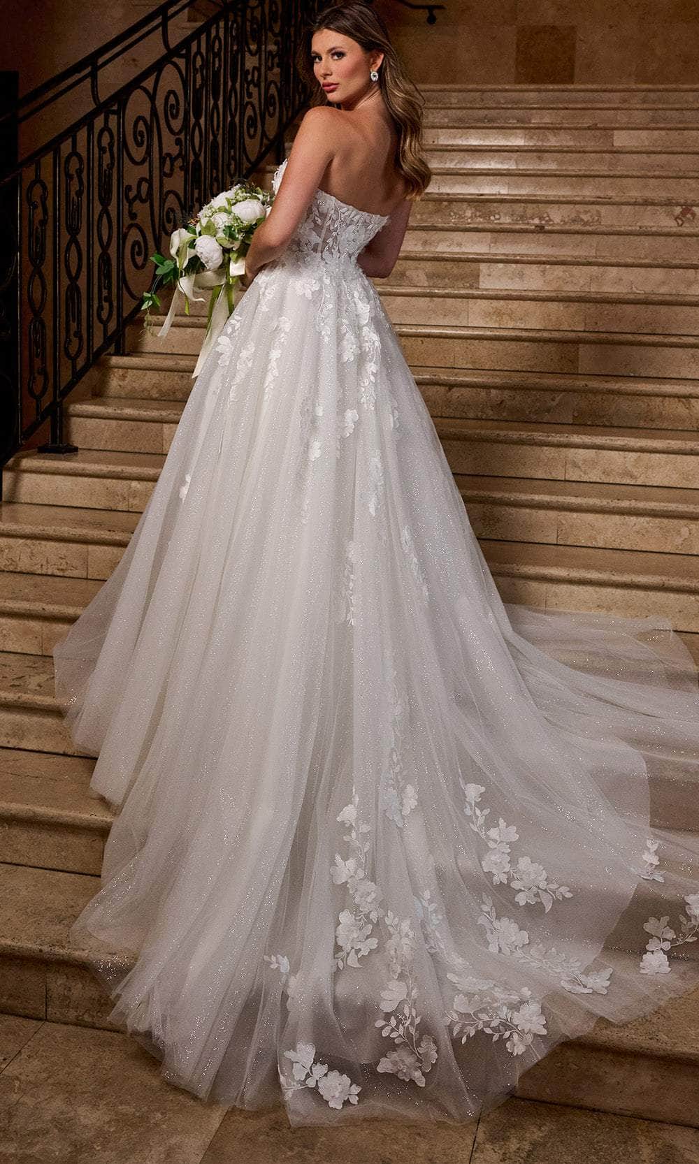 Rachel Allan RB5084 - Strapless Floral Embroidered Ballgown Wedding Dresses