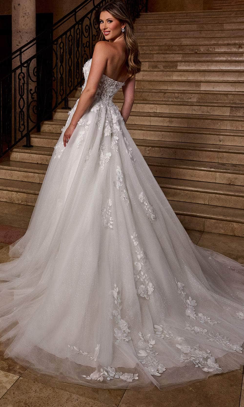 Rachel Allan RB5084 - Strapless Floral Embroidered Ballgown Wedding Dresses