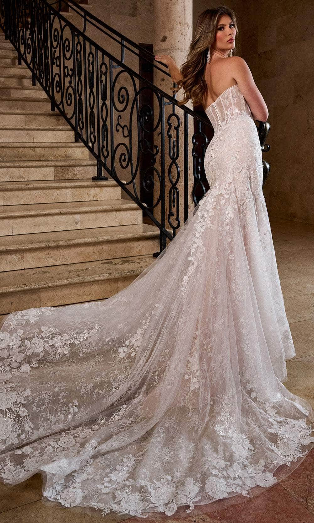 Rachel Allan RB5088 - Strapless Lace Trumpet Bridal Gown Wedding Dresses