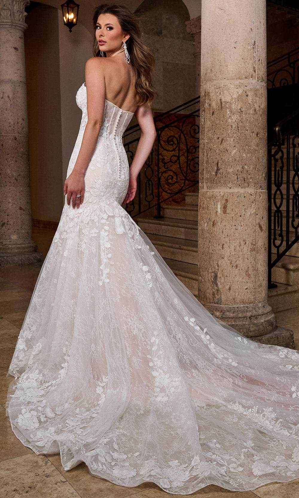 Rachel Allan RB5088 - Strapless Lace Trumpet Bridal Gown Wedding Dresses