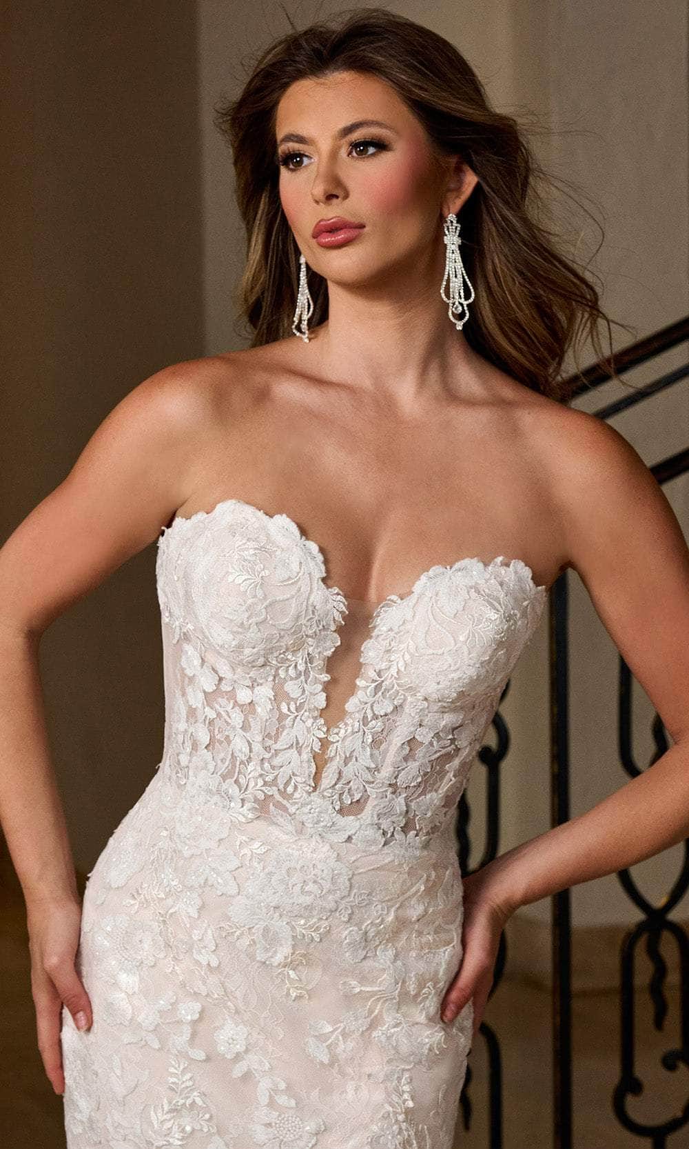 Rachel Allan RB5088 - Strapless Lace Trumpet Bridal Gown Wedding Dresses