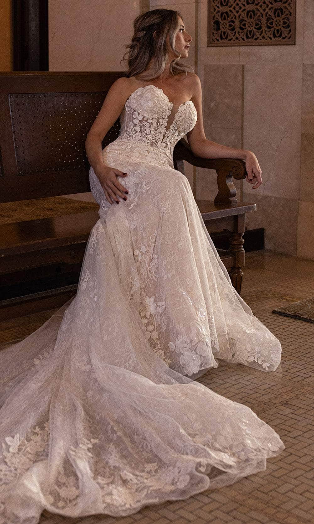 Rachel Allan RB5088 - Strapless Lace Trumpet Bridal Gown Wedding Dresses