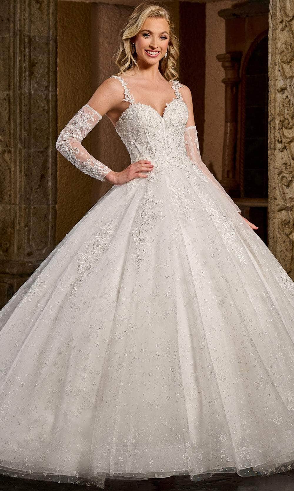Rachel Allan RB6125 - Sweetheart Ball Gown with Detachable Sleeves Ball Gowns