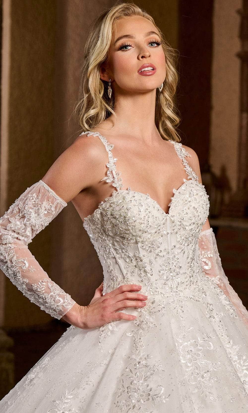 Rachel Allan RB6125 - Sweetheart Ball Gown with Detachable Sleeves Ball Gowns