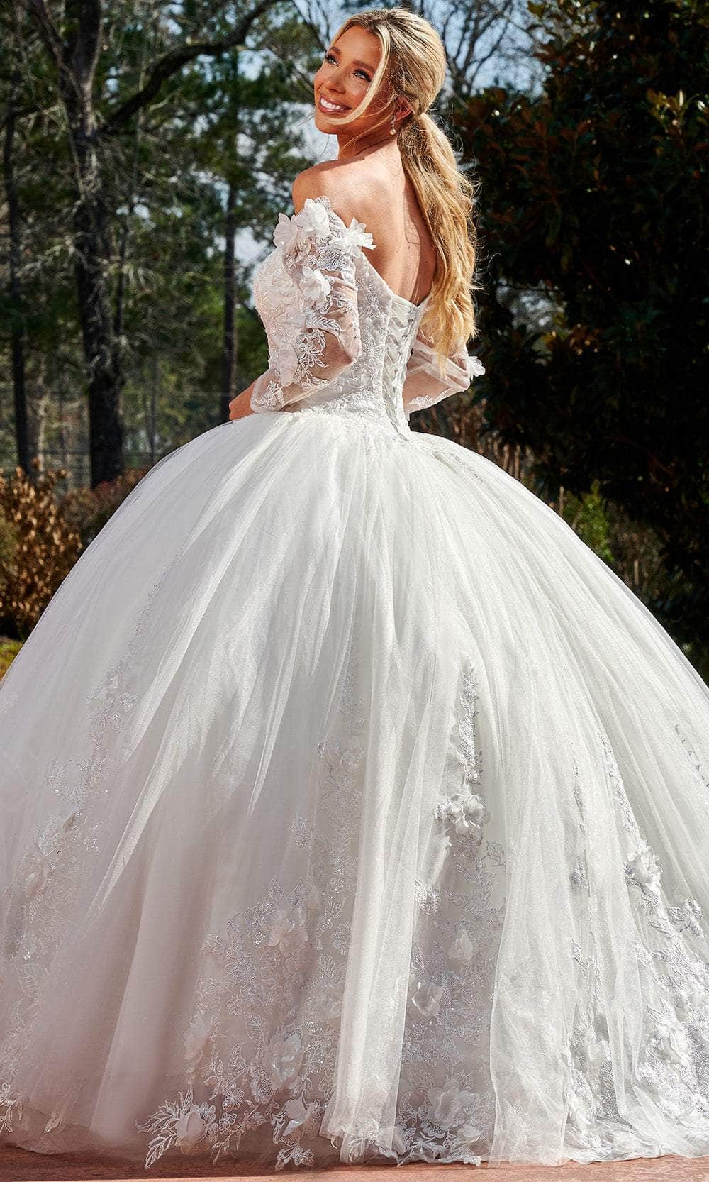 Rachel Allan RB6129 - Off Shoulder Long Sleeve Ball Gown Ball Gowns