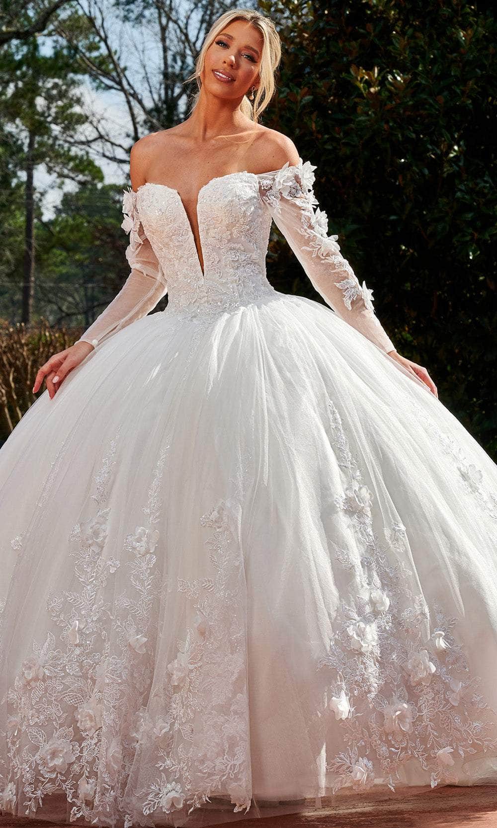 Rachel Allan RB6129 - Off Shoulder Long Sleeve Ball Gown Ball Gowns