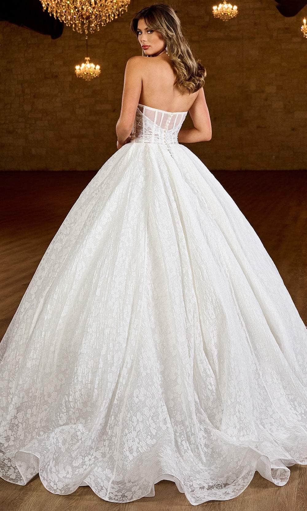 Rachel Allan RB6150 - V-Neck Floral Print A-Line Gown Wedding Dresses